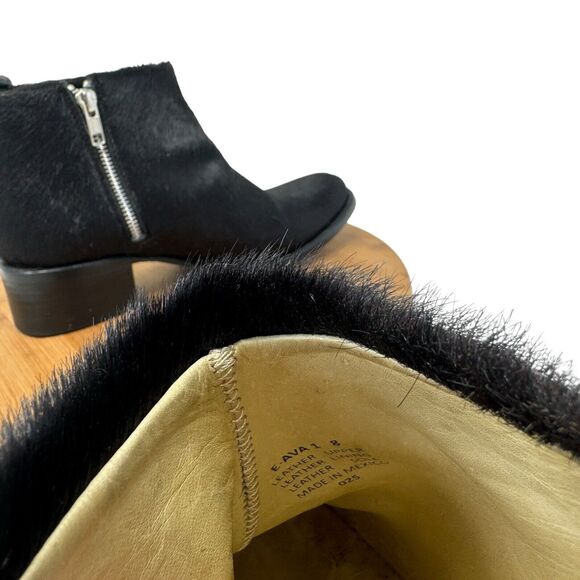 Elizabeth and James Ava Black Ankle Bootie Pony Hair Boho Festival Womens Size 8 - Picture 9 of 9